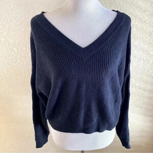 Topshop Cashmere Sweater Shrug Shoulder Chunky Knit Orange Stripe: Size 10